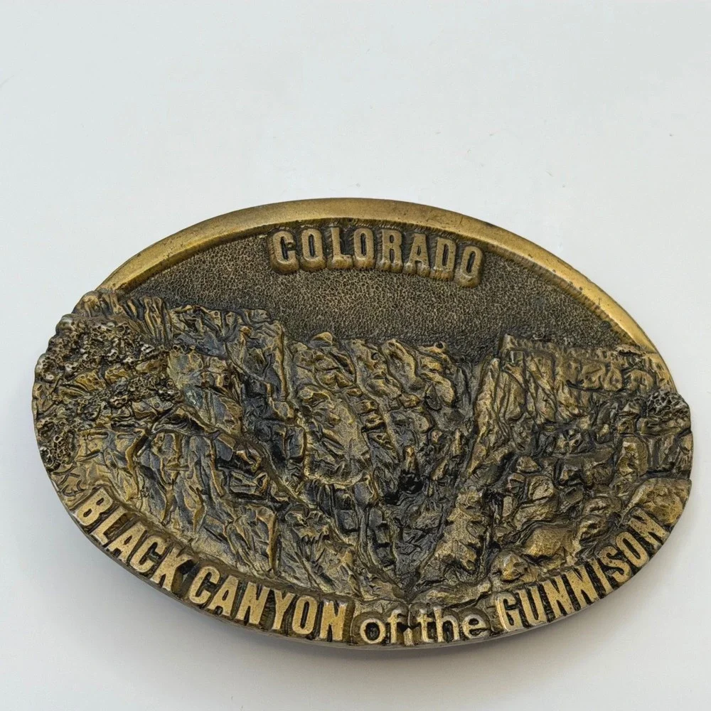 VTG BRASS 1987 Ultra Enterprises Black Canyon of the Gunnison Colorado Buckle